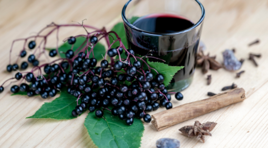 Elderberry Juice and Berries