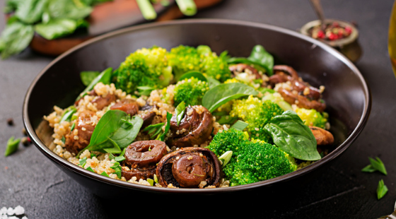 Broccoli & Mushroom Fried Quinoa