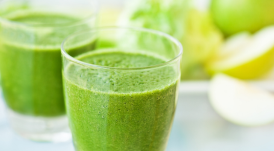 Two Glasses with Detox Green Smoothie
