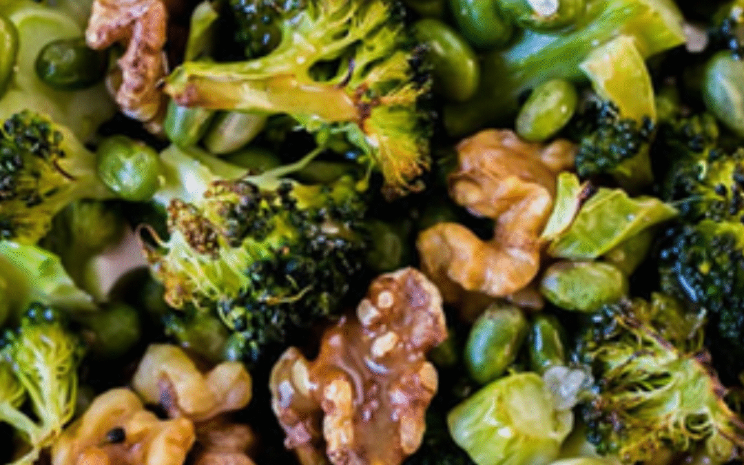 One Pan Roasted Edamame & Broccoli Salad