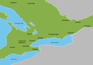 Koru Nutrition counselling serving south western Ontario map